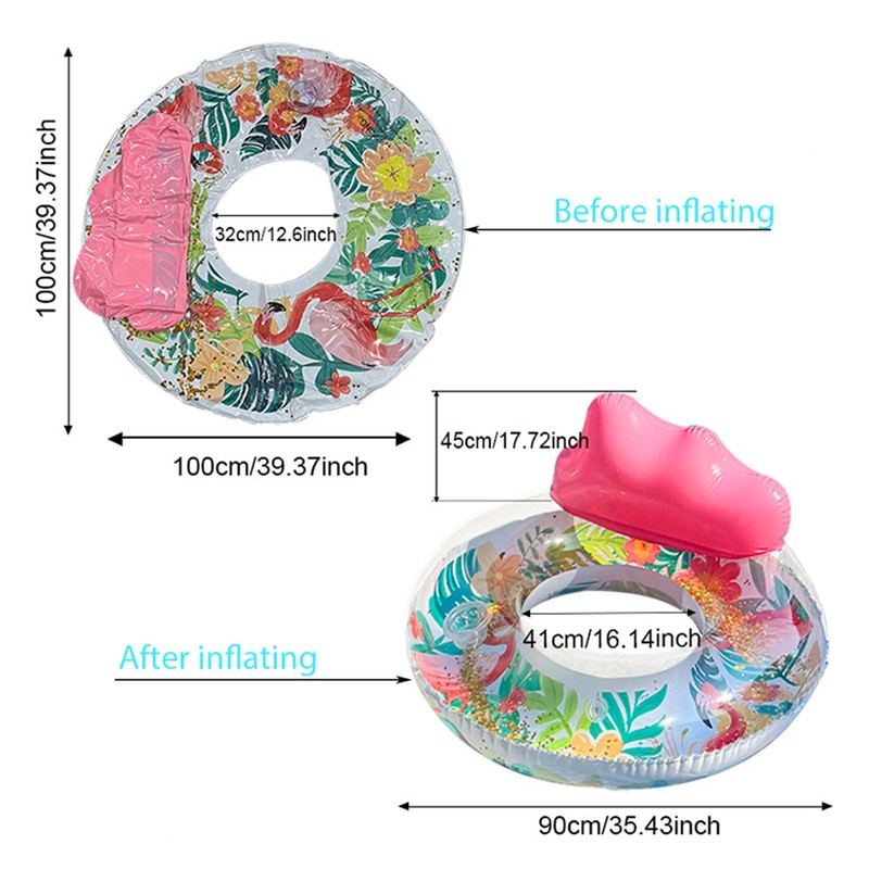 Double Adults Flamingo Inflatable Pool Floats with Cup Holders,Sunbathing Water