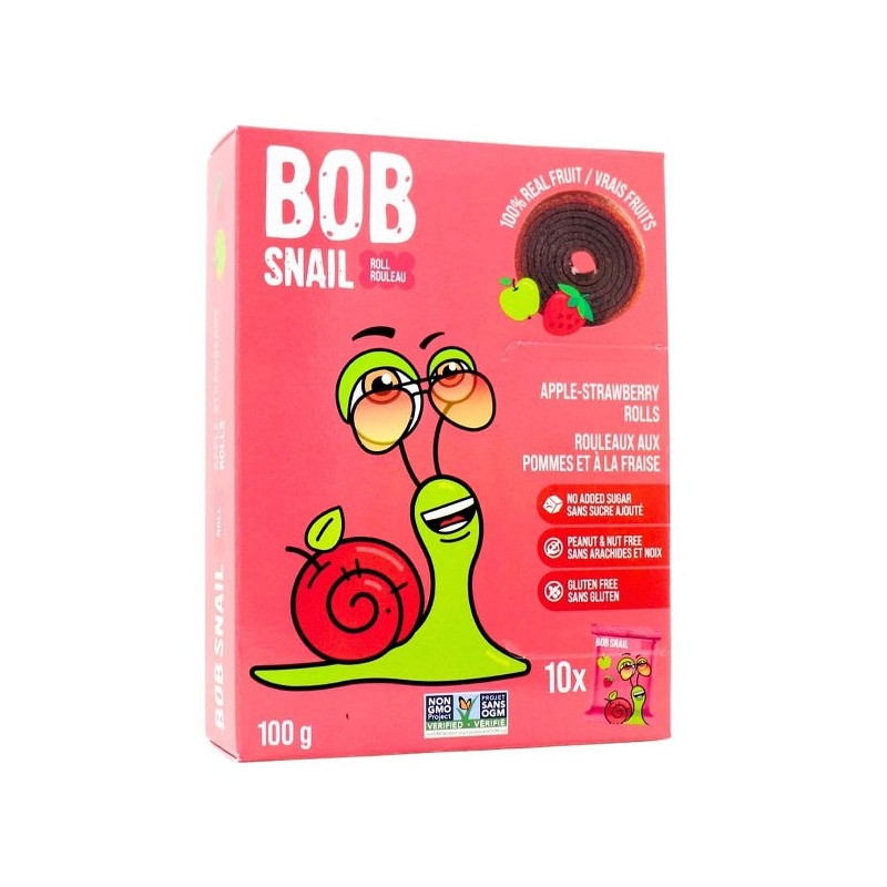 Bob Snail Fruit Roll 5 x 100g (Flavours), Apple Raspberry