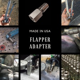 Drilax Flapper Adapter 5/8 -11 Thread 1/4" Collet Angle Grinders Into Die Grinders for Carbide Burrs Flapper Wheels Made in USA Compatible with Dewalt