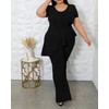 CXXQ Plus Size 2 Piece Outfits for Women Peplum Tops