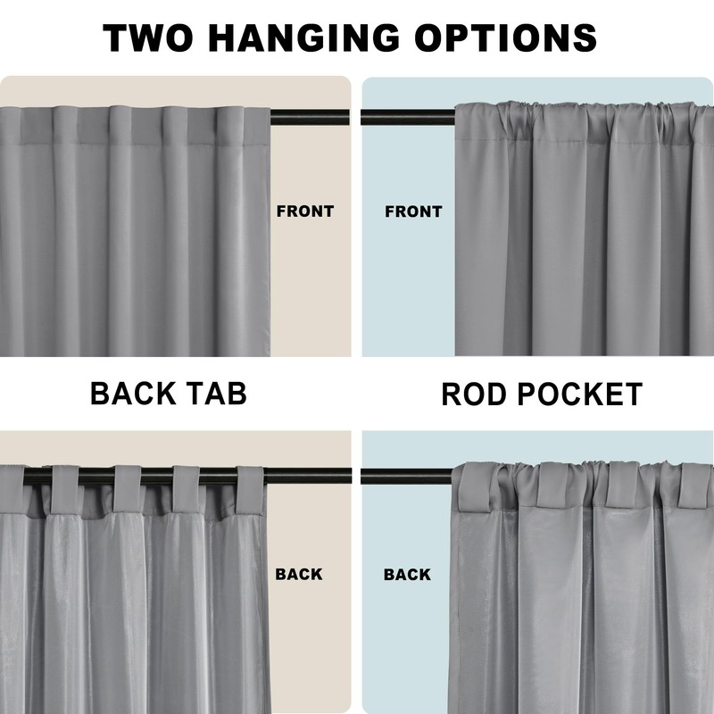 XWZO Full Shading Blackout Curtains 72 Inches Long - Heat