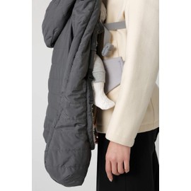 BABYHOPPER CKBH05307 Baby Hopper 90% Down, Baby Carrier, Cold Protection, Rain Cover, All Weather Down Cover, Gray, 3-Way, Can Be Used All Year Round, Can Be Used With Strollers 0 Months and Up