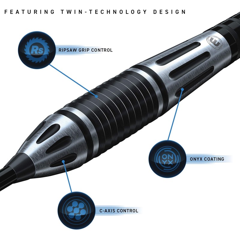 WINMAU Majestic 22g Professional Tungsten Steeltip Darts Set with Flights