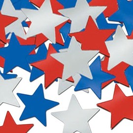 Robelli Party Confetti – Red, White, Blue Stars