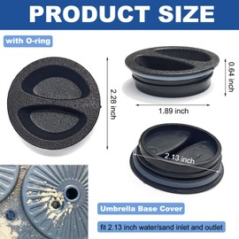4 Pack Umbrella Base Stand Drain Plug Caps with Sealing Silicone O-Ring, Inlet and Outlet Cover Replacement Parts for Water Fillable Umbrella Base, Sand, Heavy Duty