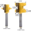 HOHXEN 2pcs/ Set Tongue Groove Router Bit Set 1/4" Teeth