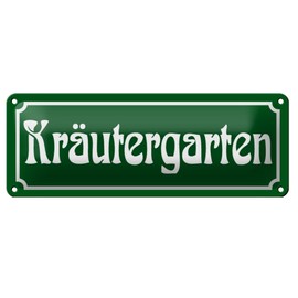 FEMER Tin Sign Herb Garden 27 x 10 cm Dill Oregano Kitchen Decoration