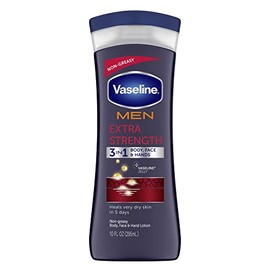 Vaseline Loción corporal y facial extra fuerte para hombres, 10 onzas (paquete de 5)