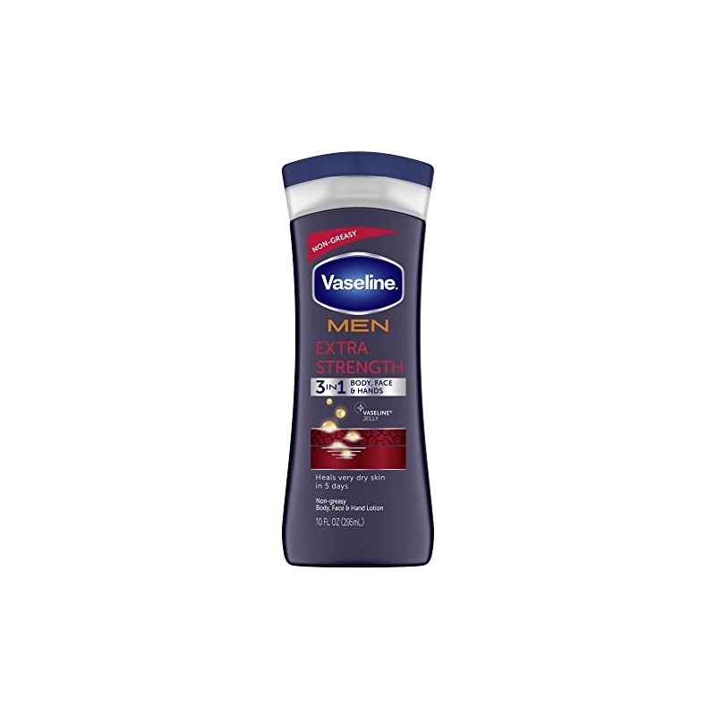 Vaseline Loción corporal y facial extra fuerte para hombres, 10
