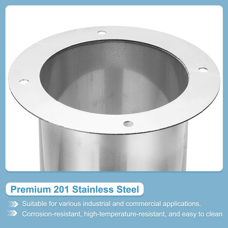 PATIKIL 5" Duct Connector Flange, Straight Pipe Exhaust Flange Stainless