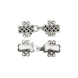 PATIKIL Cloak Clasp, 2Pcs Alloy Vintage Sweater Clips Retro Cardigan Buckles Sew on Hooks for Clothing Dress Shawl Collar Brooches and Pins, Style 5
