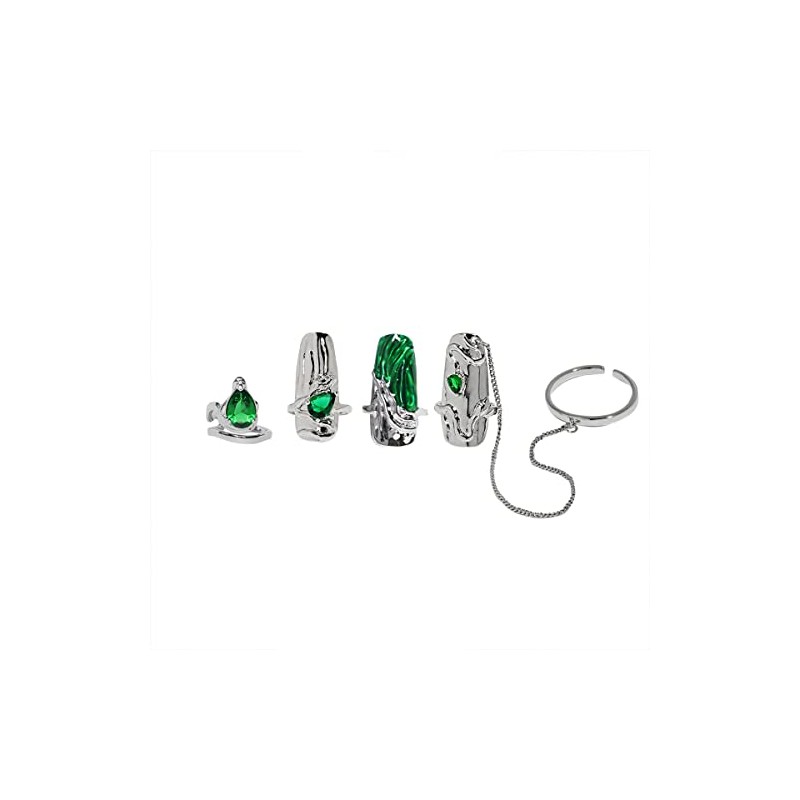 Women's Fingertip Nail Rings, Adjustable Opening Nail Art Charms Accessories,