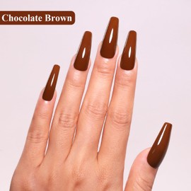 Imtiti Brown Gel Nail Polish, 15ML Chocolate Brown Soak Off LED UV Polish for Autumn Winter, DIY Nail Art Starter Manicure Salon Kit