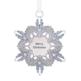 Ganz Snowflake Christmas Winter Ornament "Merry Christmas"