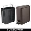 mDesign Rectangular Pedal Bin – 5 L Metal Waste Bin
