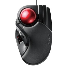 ELECOM USB Wired Trackball Mouse, Large Ball, 8 Buttons, Tilt Function, Black M-HT1URXBK
