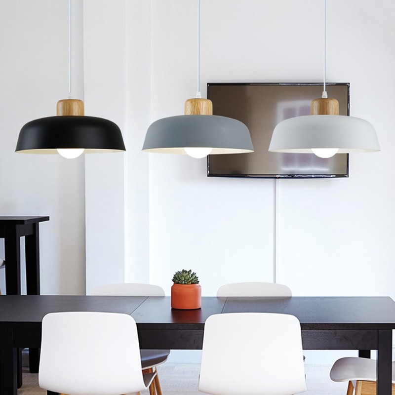Hnexsei Metal Pendant Light Fixture, Modern Macaron Color Ceiling Hanging