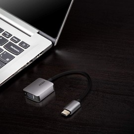 Portable USB-C to VGA Adapter UC3002A ATEN Transfer High Quality Video from a USB-C Enabled Laptop or Smartphone to A 1920x1200@60Hz VGA Display or Projector