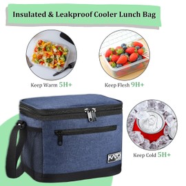 Kato Tirrinia Cool Bag Small Car for On the Go Lunch Bag Insulated Adults for Work Lunch Box Mini Cool Box Cool Bags Beach Bag with Cooling Compartment Foldable for Travel Beach Camping Dark Blue