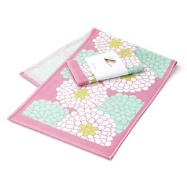 Towel Museum 23-5212090 Tenugui Towel, Made in Japan, Ofurobi, Chrysanthemum, Pink, 100% Cotton, Approx. 13.4 x 35.4 inches (34 x 90 cm)