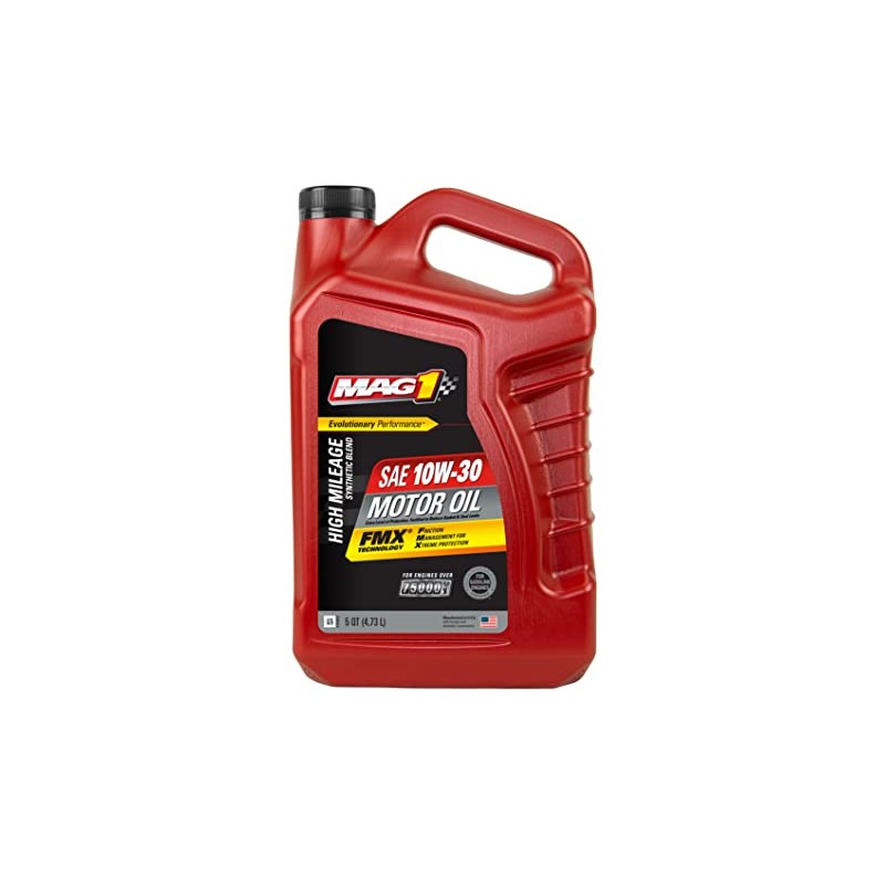 Mag 1 67180 High Mileage Synthetic Blend SAE 10W-30 Motor
