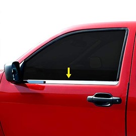 Made in USA! Compatible with 2000-2006 Chevy Silverado Regular Cab 2PC Stainless Steel Chrome Window Sill Overlay