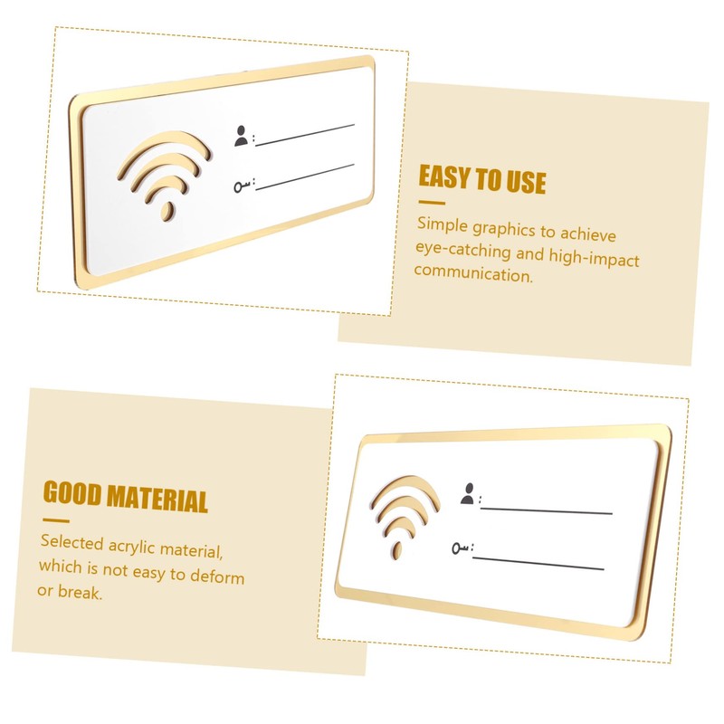 OHPHCALL 2pcs Portable WiFi Board Sign Guest Room Essentials WiFi