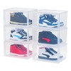 IRIS USA Stackable Shoe Display Box with Flip Up Door,