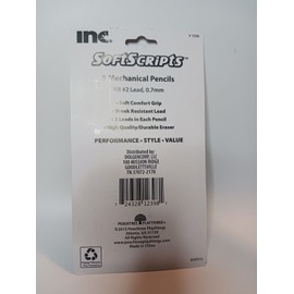 INC. ⭐️INC. Softscripts 5 Pack Mechanical Pencils 0.7 mm Lead With Refill  NOS 2015.