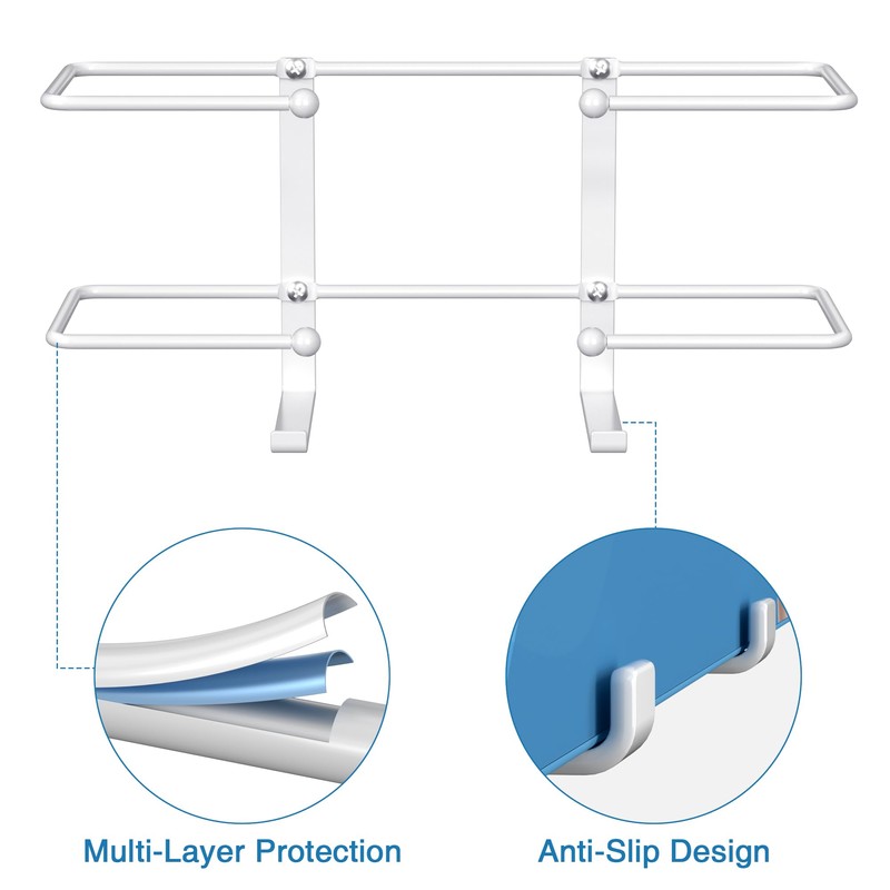Wall-Mounted Glove Box Holder: White Organizer for Lab, Kitchen, Bathroom