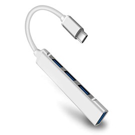 USB C Hub USB C Adapter with USB 3.0 and 2 USB 2.0 Ports High Speed Data Hub Compatible with MacBook Pro USB C Devices Gray (White)                   