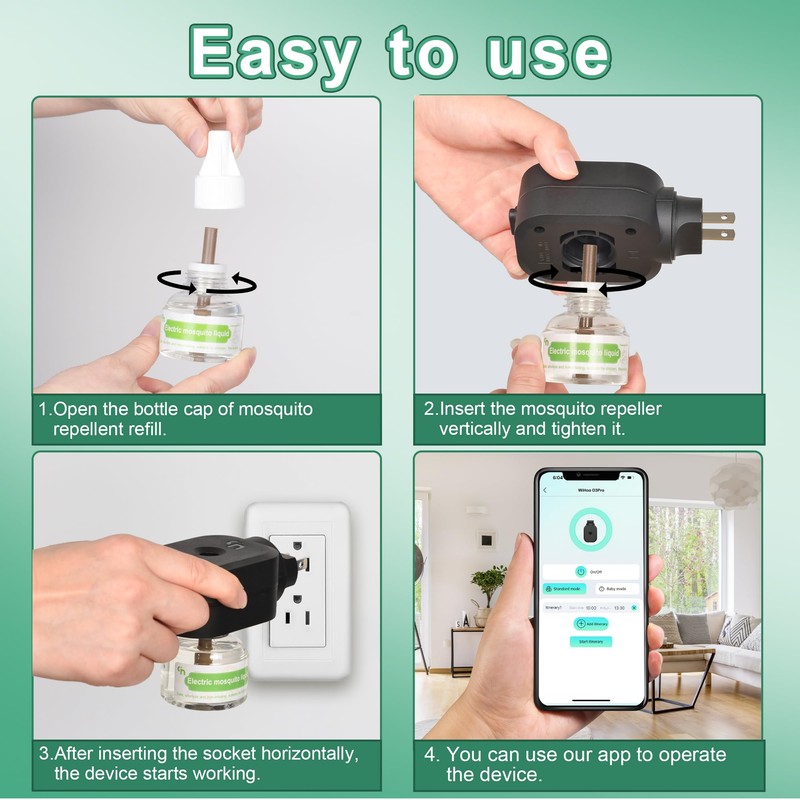 Simashts Bluetooth Mosquito Repellent Indoor Use, Electronic Mosquito Repellent Plug