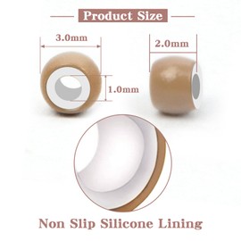 Vlasy Silicone Lined Nano Beads 200Pcs Nano Ring Beads for Nano Ring Hair Extensions 5 Color Optional (Light Brown)
