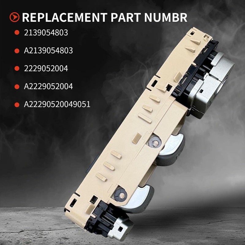 BELGEMAY Driver Power Window Switch (Black/Beige/Brown Base) - Fits Mercedes
