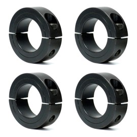 Sinosufanes Split Shaft Collar Bore 1/4" OD 11/16" Thickness 5/16" 1045 Steel Black Oxide H7 Tolerance Locking Collar Drill Stop Collar Set Screw Clamp-On Linear Rail Stop