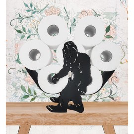 Octopus Animal Paper Holders,Decorative Cute Metal Paper Holder,Black Metal Toilet Tissue Holder,FreeStanding Toilet Storage for Bathrooms Hold Extra 8 Rolls