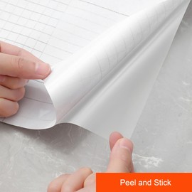 RXYCS Kitchen Transparent Peel and Stick Contact Paper Easy Clean Waterproof Oil-Proof Kitchen Backsplash Tiles Cabinets Furniture Protection Clear Contact Paper(15.7X394 Inches)