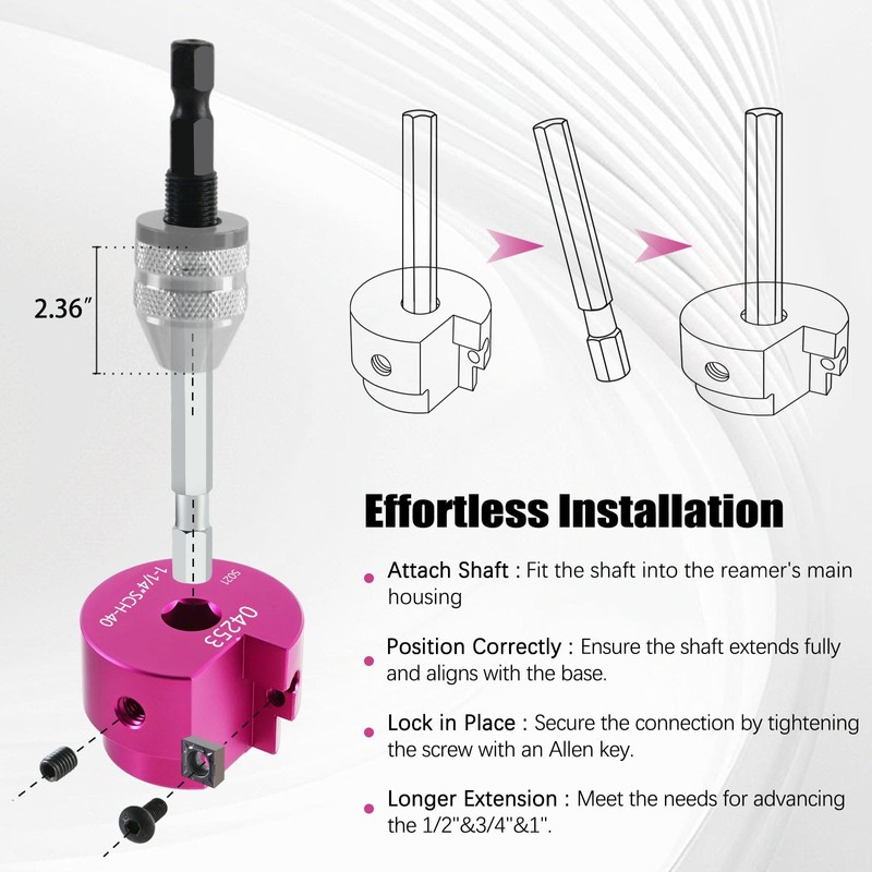 PVC Pipe Reamer Kit 8 PCS 1/2" 3/4" 1" 1-1/4"