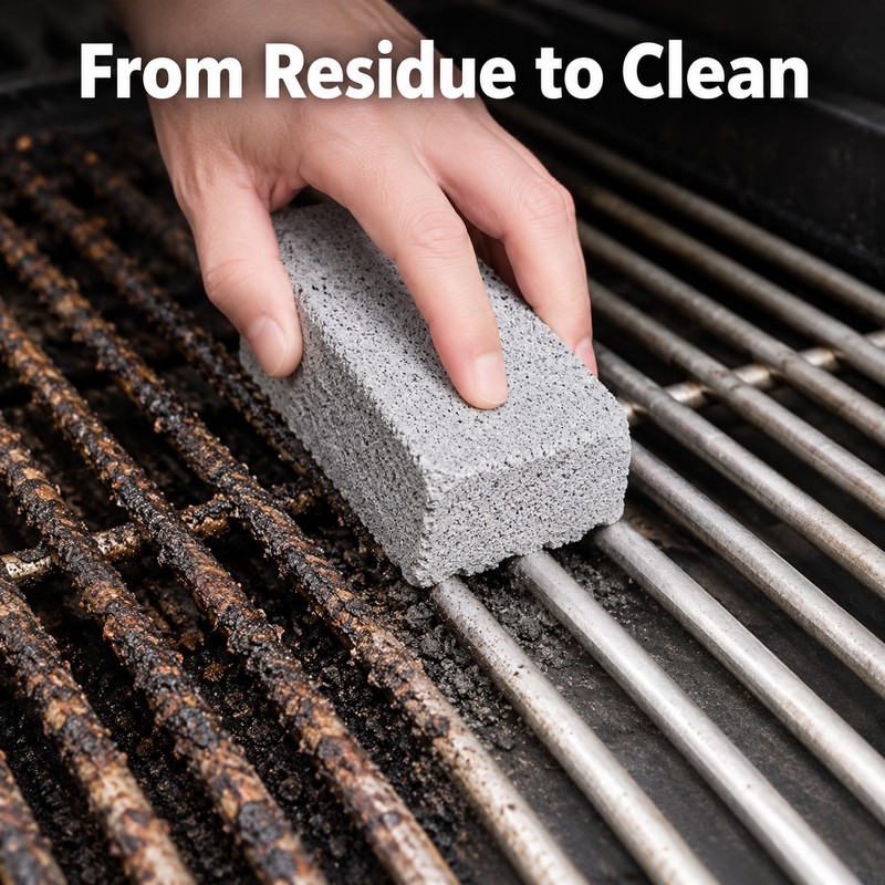 2pcs BBQ Grill Cleaning Stone Brick, Pumice Grill Cleaner for
