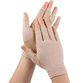 Women Sunblock-Fingerless Gloves UV-Sun-Protection Driving Non-Slip Gloves