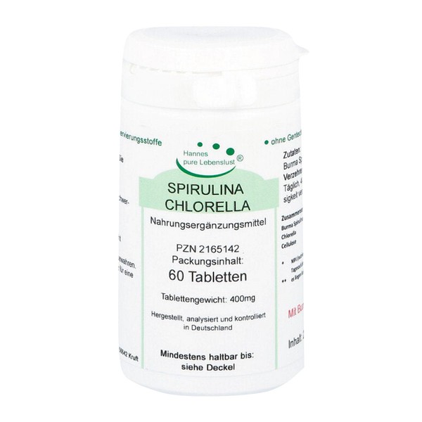 Hannes Pure Spirulina + Chlorella Tablets 60 tab