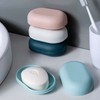 Elegant Oval Soap Case with Lid RD-12262 Blue 6ea