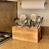 CB Accessories Utensil Holder in Rustic Wood for Farmhouse Kitchen