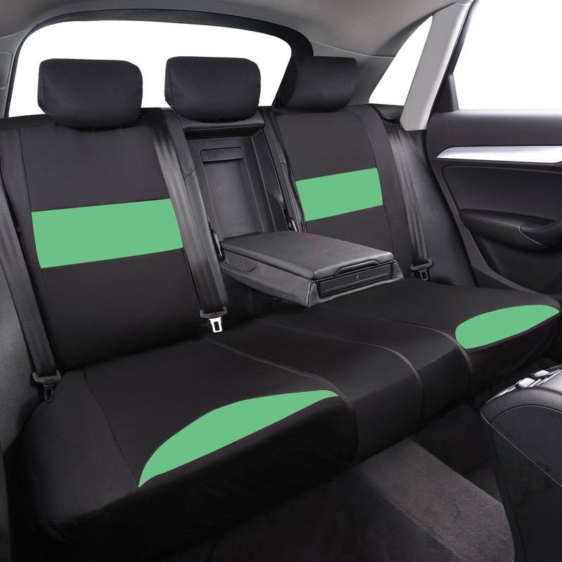 Green Leather & Gaberdine Butterfly Inspiration Car Seat Covers, Universal