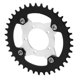 Electric Bike Chainring, 104 BCD Electric Bike Chainring and Adapter Aluminum Alloy 38T Chainring Conversion Kit for Bafang Central Drive Motor (Black)