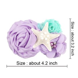 YanJie Aqua Lavender Glitter Starfish Mermaid Headband for Baby Mermaid Birthday Party Gift