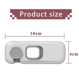 2 Pcs Grey Kids Fridge Lock Refrigerator Lock No Drilling Window Lock Child Washing Machine Cupboard Wardrobe Child Safety Lock