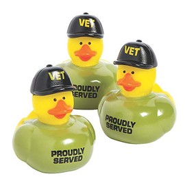 Fun Express Veteran Rubber Duckies - Juguetes - 12 Piezas