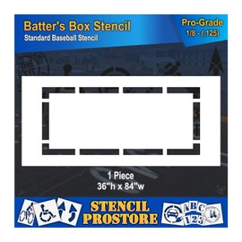 Athletic Marking Stencil - 36 inch -Baseball BATTERS Box Stencil - 36" x 84" x 1/8" (128 mil) - Pro-Grade