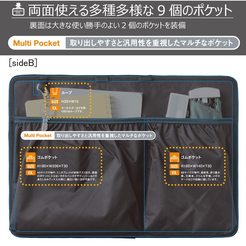What's in the Bag: B4 Multi-functional Inner Bag, Double-Sided Storage,